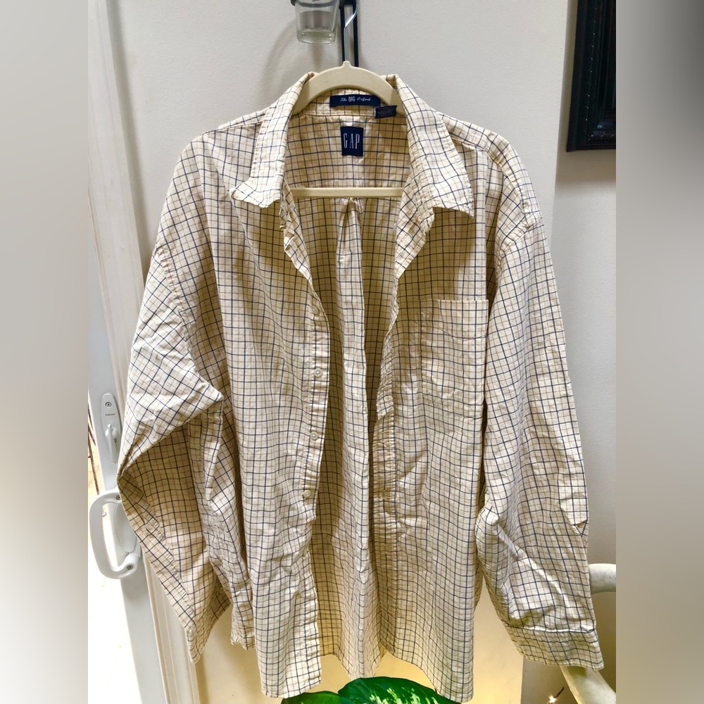 2 - XL Gap Shirts Long & Short Sleeve Excellent Condition Green & Pale Yellow - Picture 6 of 9